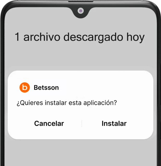 Botón de descarga del archivo ejecutable APK de Betsson para Android.